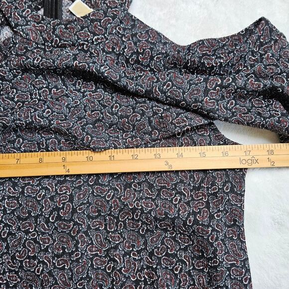 Michael Kors Peek a Boo Halter Neck Flutter Sleeve Blouse Size Medium Paisley - Picture 10 of 11